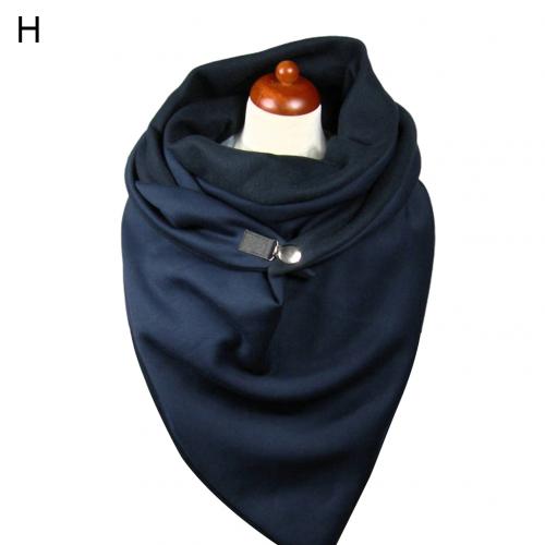 Moda damska jesienno-zimowa jednokolorowy guzik miękki szal dorywczo gruby ciepły szalik szal szalik kobiety odzież akcesoria: H