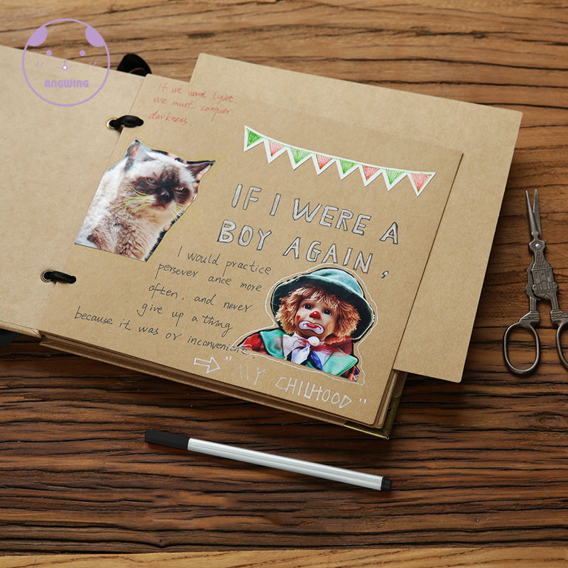 Angwing Losbladige/Bruiloft Fotoalbum Scrapbook 20 Pagina &#39;S Leeg/Diy Albums Foto Cover Zelfklevende Scrapbook album Case Binding