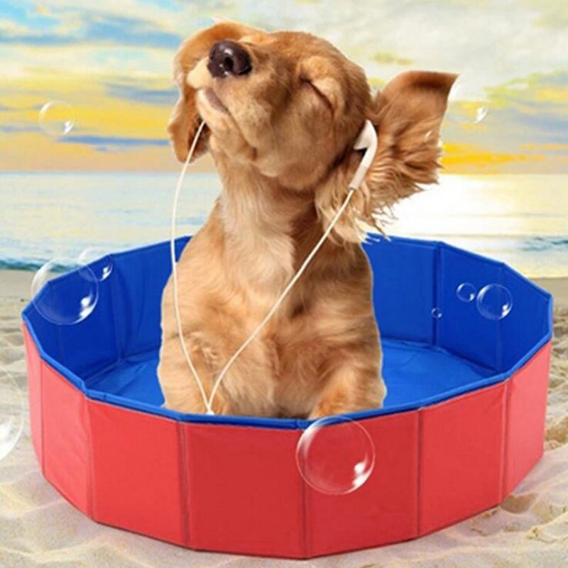 Husdjur pool pvc hopfällbar katt hund bad pool bärbar hund dusch pool utomhus inomhus badkar simhus för yorkshire terrier
