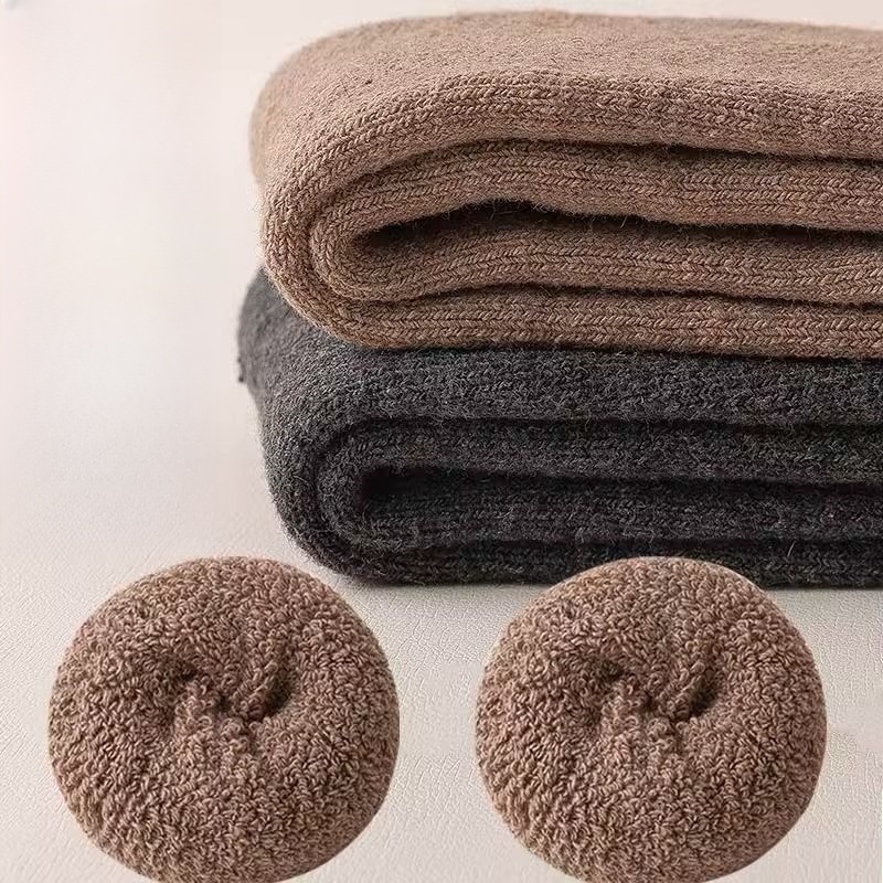 3 pares de calcetines de lana gruesos y cálidos hasta la rodilla para hombre, calcetines de pantorrilla Merino para hombre, calcetines informales de felpa de Cachemira, medias de para hombre