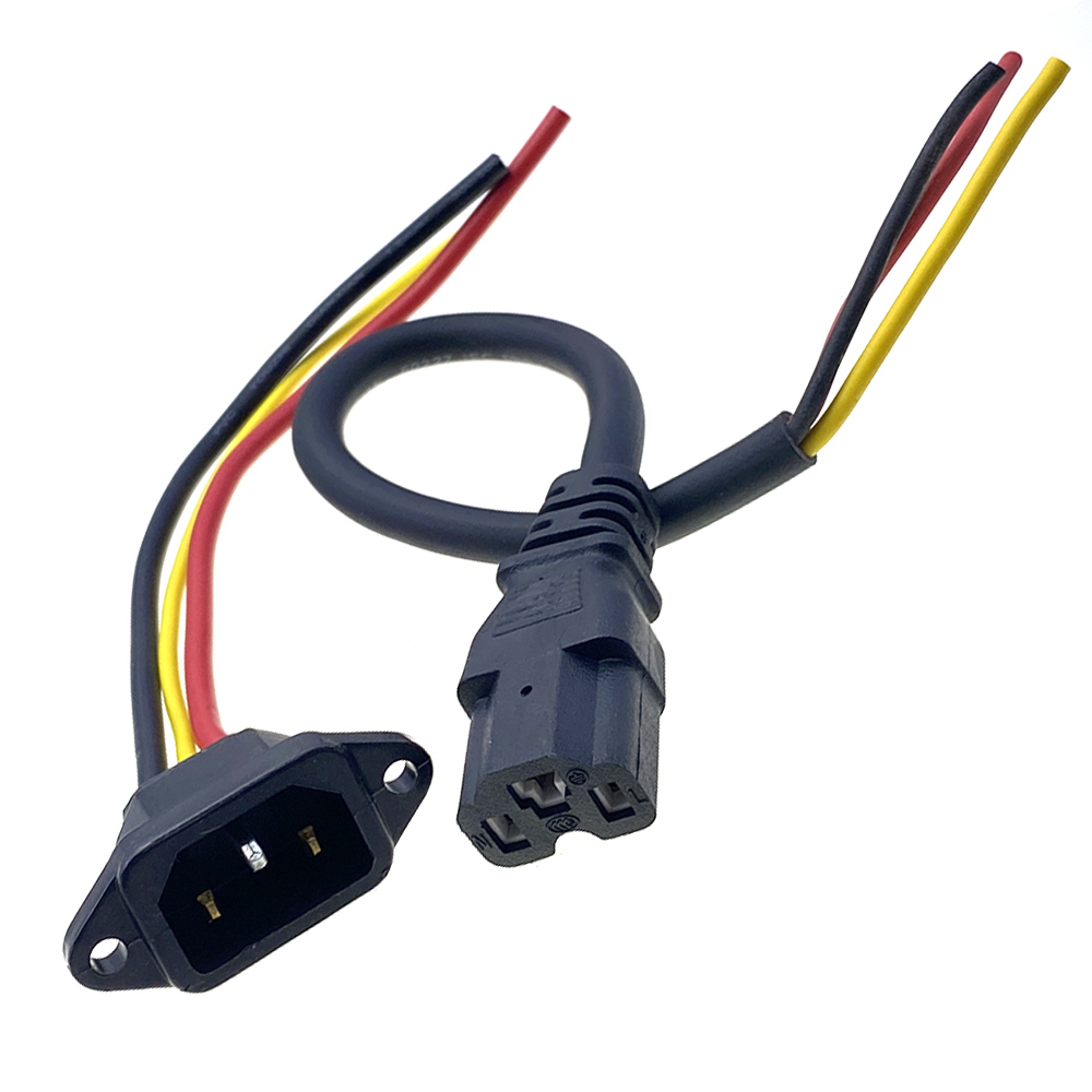 E-bike Battery Charging Plug Three Vertical Charging Socket with Cable Wire Connector for Electric Vehicle 72V 10A Connector