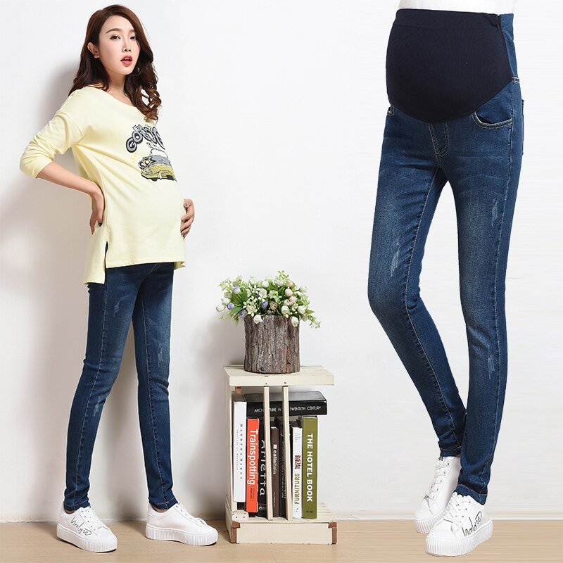 Mamma denim complessivi pantaloni grossesse matita Delle Donne Dei Jeans In Gravidanza Prop Pantaloni Abbigliamento Per I Vestiti di maternità più il formato embarazada