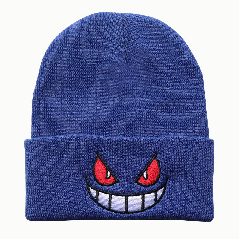 Tegneserie broderede huer populær amerikansk anime tegneserie broderet strikket efterår vinter varm hue uldhue gengar huer: Grøn