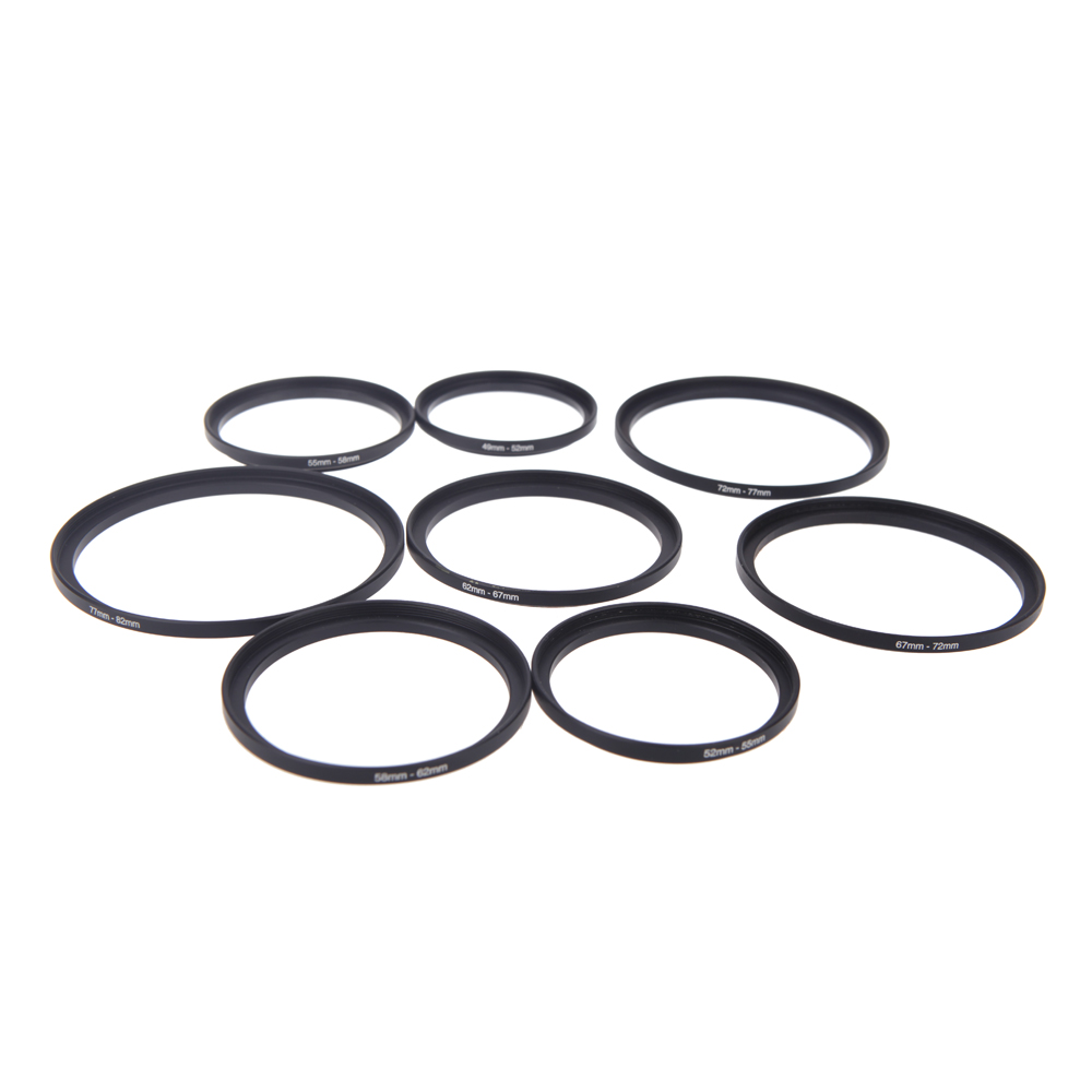 8 Uds. Conjunto de adaptador de anillos de aumento para objetivo de filtro, accesorios para cámara de 49mm-82mm