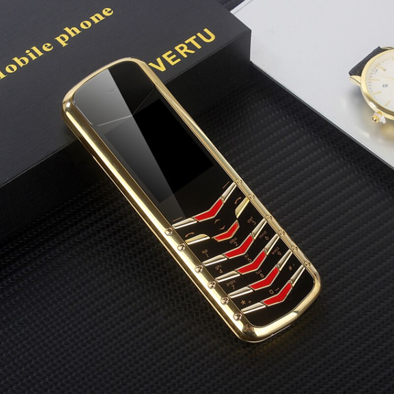Ontgrendelingsbalk luxe seniorentelefoon met  k6 bt wijzerplaten, metalen behuizing, dual sim, klassieke russische sleutel, grieks geheugen, geen camera: Voeg 8g tf-kaarten toe / Goud