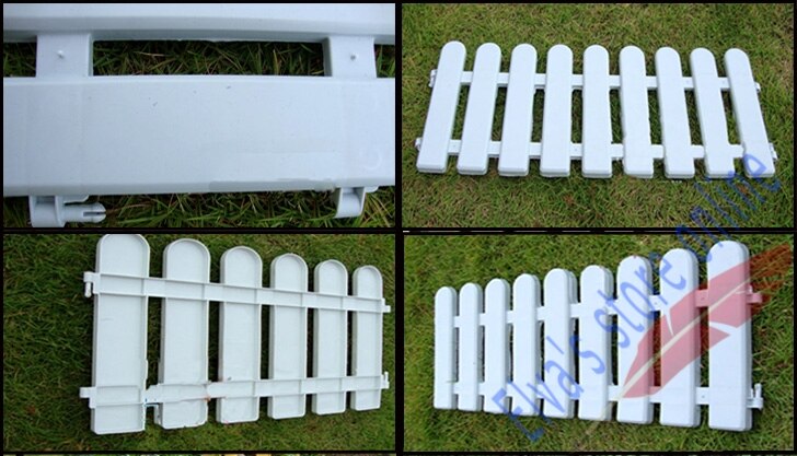 17cm x 21cm Plastic Fences White Railing Fences European Country style Insert Ground For Garden Courtyard Decor Easily Assembled