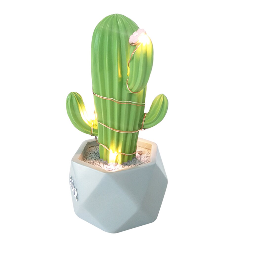 Veilleuse LED en résine, Cactus, d&#39;anniversaire pour enfants, décoration de chambre à coucher