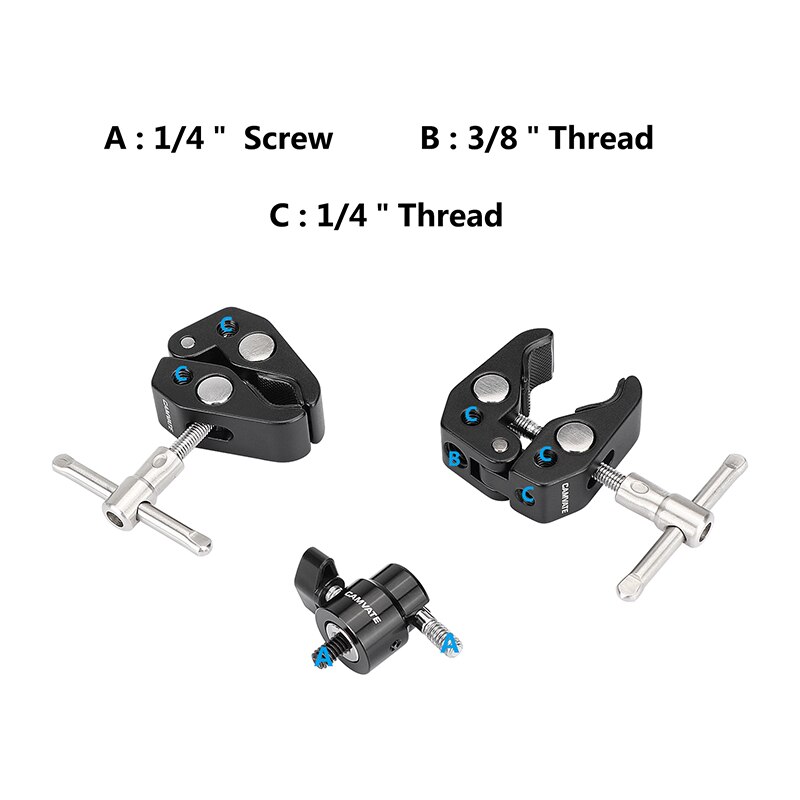 Hdrig doppel-super-krabben-greiferklemmen mit verstellbarem 1/4 -20 -kugelkopf-halterungsadapter für fotogeräte (universell einsetzbar)