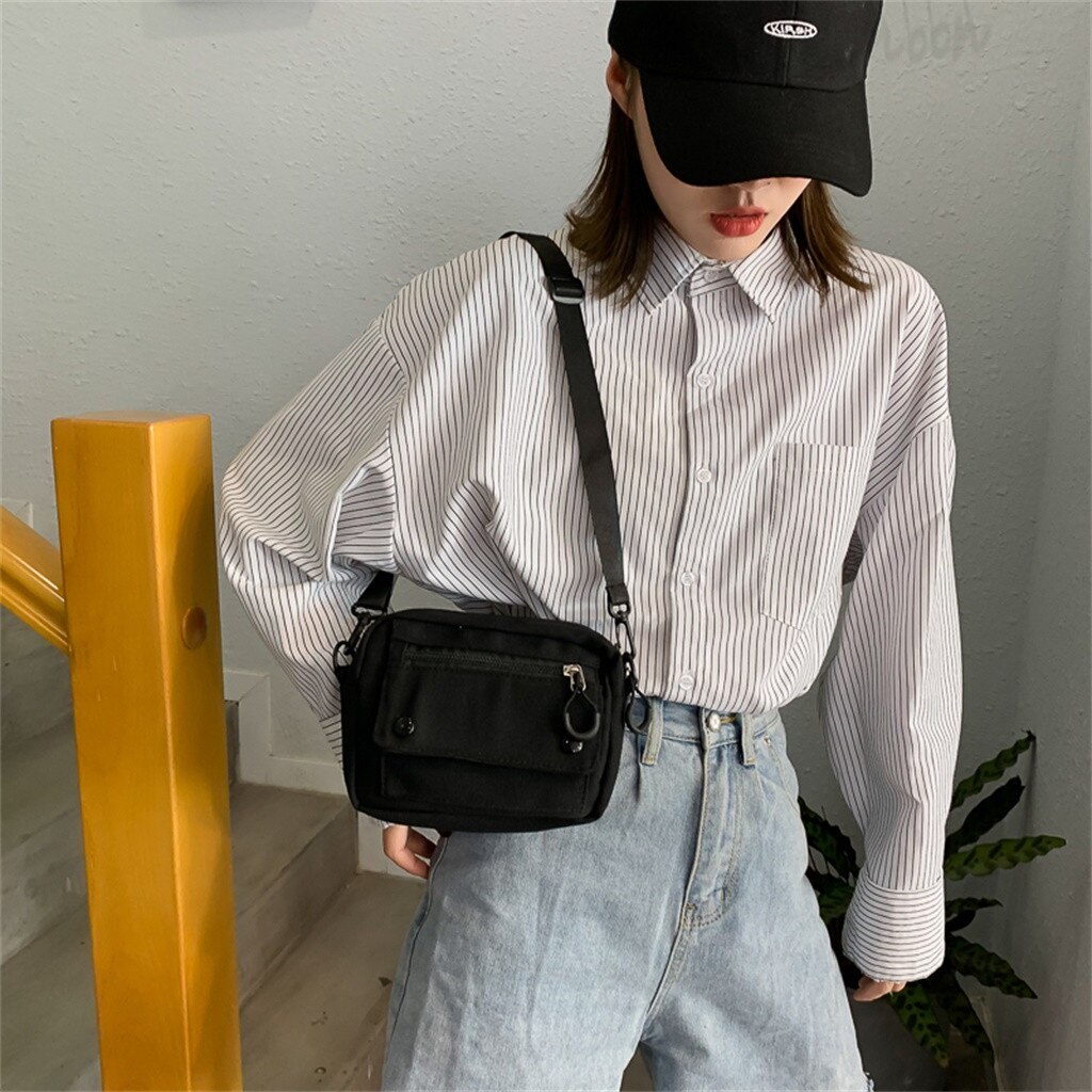 Nieuwkomers Vrouwen Pure Kleur Taille Packs Casual Tote Outdoor Tas Canvas Handtas Rits Schoudertas Сумки Для Женщин