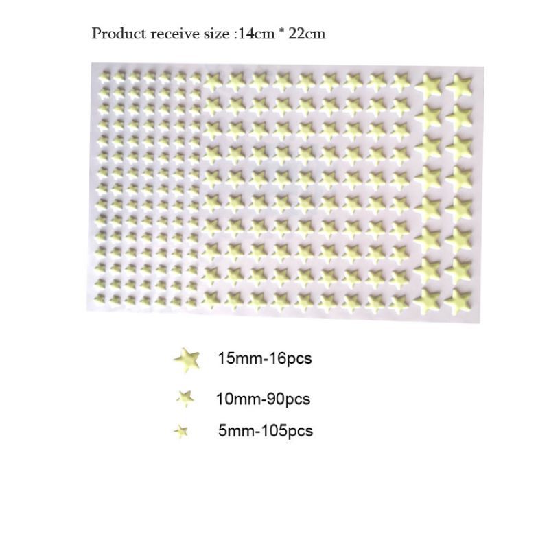 3D Luminous Bubble Star Wall Sticker Student Children's Bedroom Wall Decoration Removable Fluorescent Effect PVC Wallpaper: Star