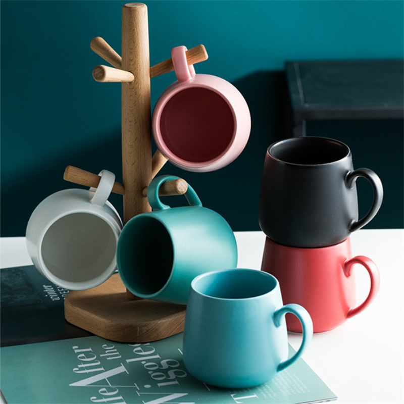 Matte Drum Ceramic Cup Household Pure Color Round Milk/Coffee Cup Mug Catering Supplies Nordic Style Water Cups