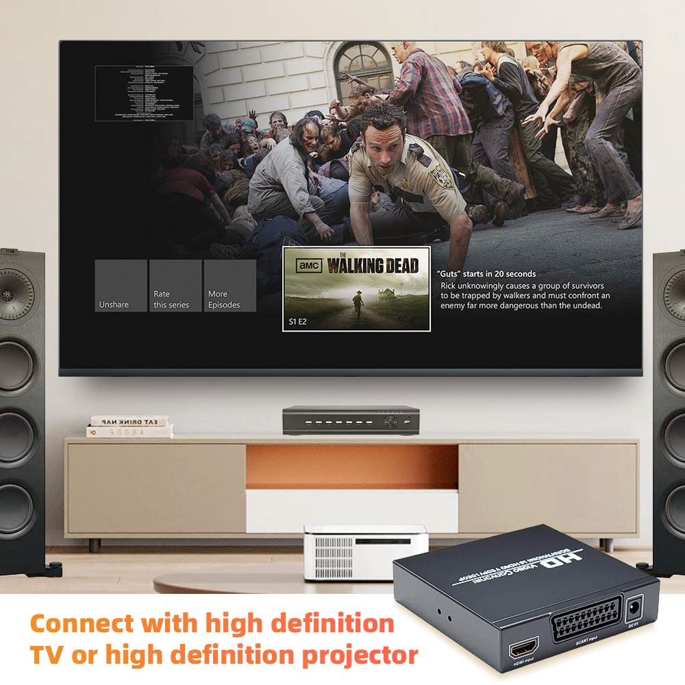 RGB Scart naar HDMI-compatibele Scaler-converter HD Scart RGB naar HDMI-compatibele converterbox met audio-extractor voor Scart RGB
