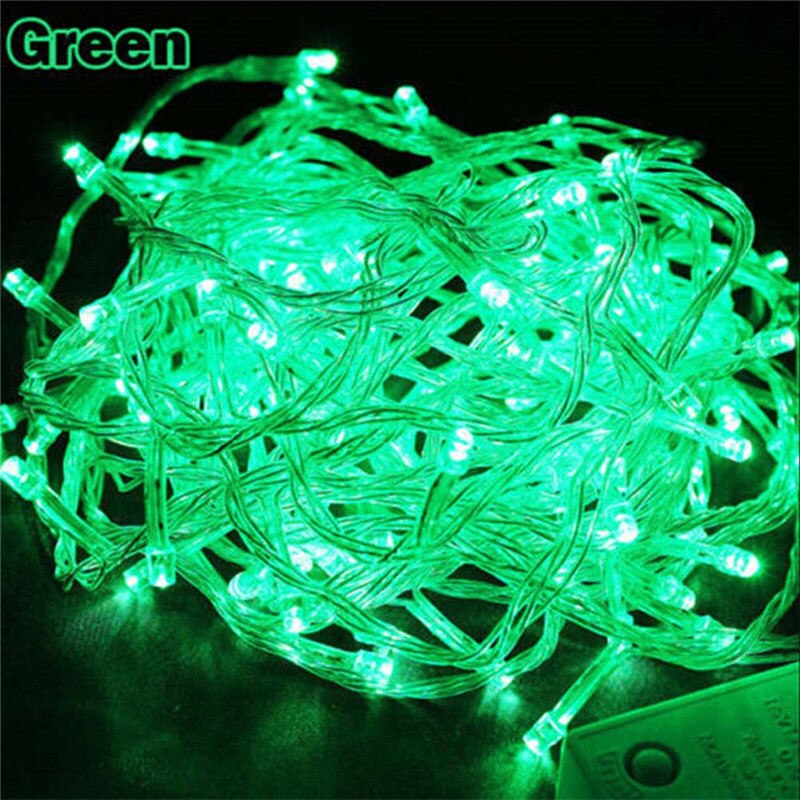 20M 200LEDs LED String Light AC220V AC110V 9 Colors Festoon lamps Waterproof Outdoor Garland Party Christmas Decoration: Green / 20M (US 110V)
