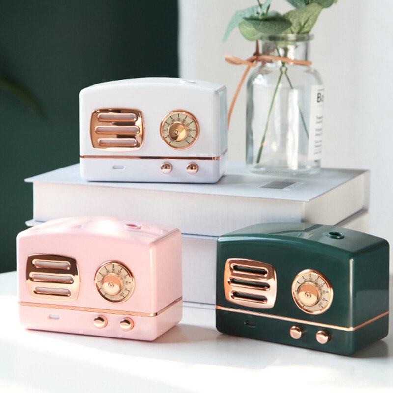 Retro Air Humidifier 200ML Mini Diffuser USB Aromatherapy Aroma Diffuser Home Office Mist Maker Fogger with Led Light