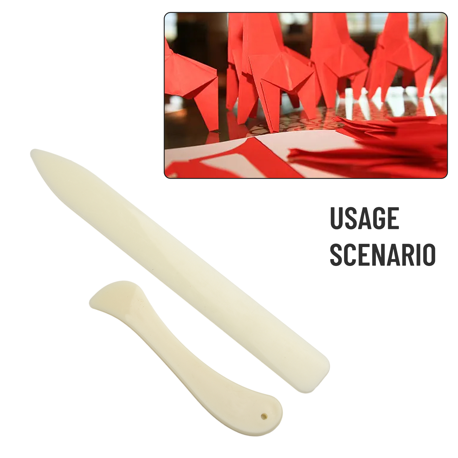 2pcs Set Bone Folder Craft Tools Pastic Open Leather Folding Creasing Paper DIY Handmade Bookbinding Cards Tool Scrapbooking