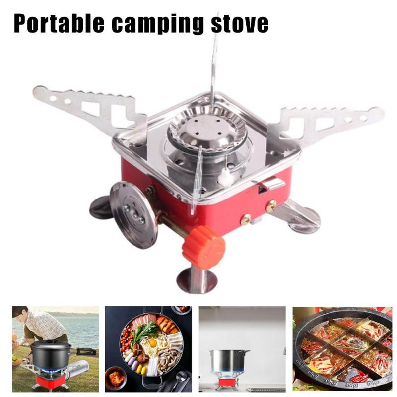 Powerful Windproof Foldable Outdoor Portable Barbecue Camping Trekking Gas Stove Boiler Cooking Gas Burner Travel Set