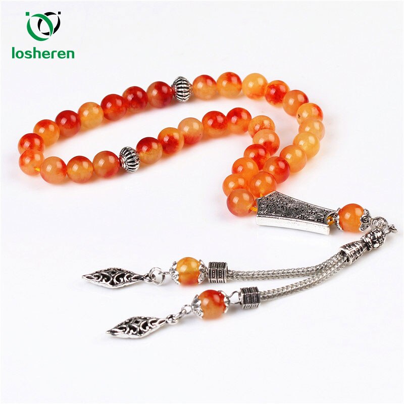 LOSHEREN Tasbih Turkish Stone Prayer 33 Beads For Ramadan Tesbih Bracelet Islam Man's Muslim Rosary Misbaha