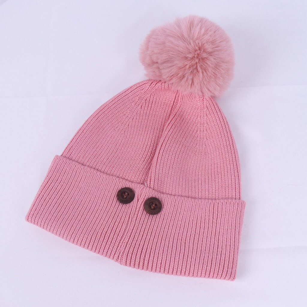 Kvinder vinterhatte hatte strikket faux pels beanies cap afslappede hætter til udendørs uld hemming hat med hår kugle femme
