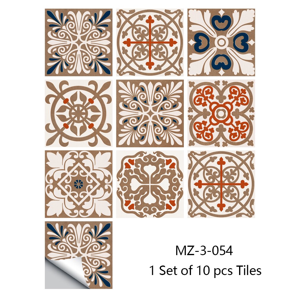 10pcs/set Frosted Tiles Stickers for Kitchen Backsplash Bathroom Wallpaper Non-slip Thicken Waterproof Vinyl Floor Wall Decals: 10cmX10cmX10pcs