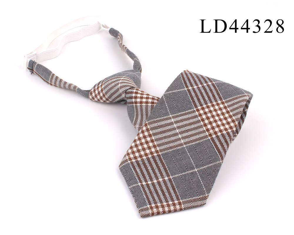 Nowa guma krawaty dorywczo krawat w kratkę dla chłopców dziewcząt krawaty prosty cienki krawat Gravatas leniwy osoba student krawat szyi nosić: LD44328