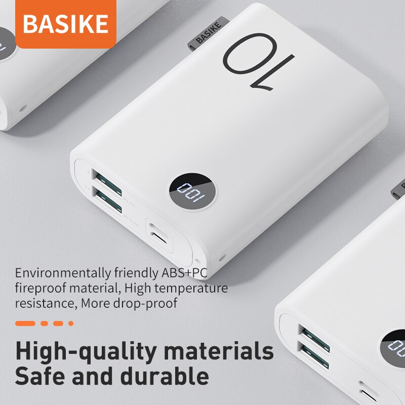 BASIKE Portable Power Bank Mini Powerbank Auxiliary Battery For iPhone External Battery Spare Battery Charger For All Phone