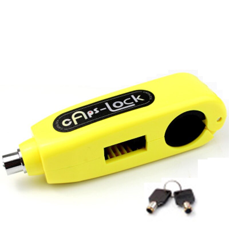 Universal motorcykellås scooter styr säkerhetslås söm broms gasreglage stöldskydd säkerhet mini lås: Gul