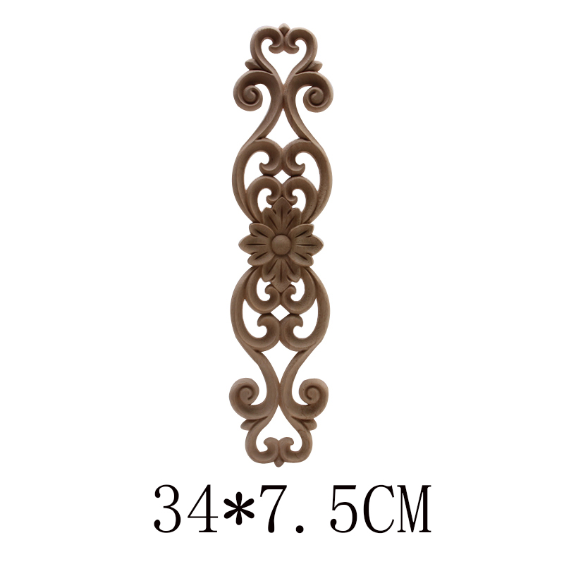 Apliques de madera Calcomanía para madera artesanía de madera tallada decoración Ornamental largo grande de goma muebles de madera ventana puertas de armario de esquina