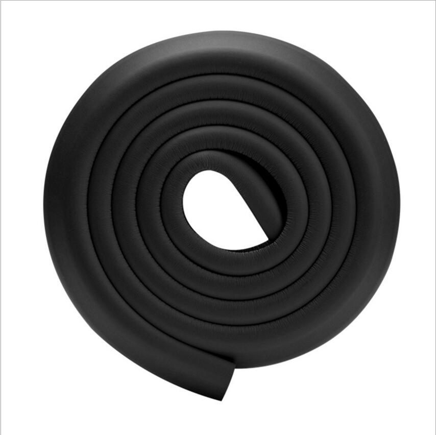 2M Rand Ecke Protector für Möbel Gummi Baby Schutz Kissen Wache Streifen Weichmacher Stoßstange Baby Sicherheit Schreibtisch Tisch: 1 PC Black