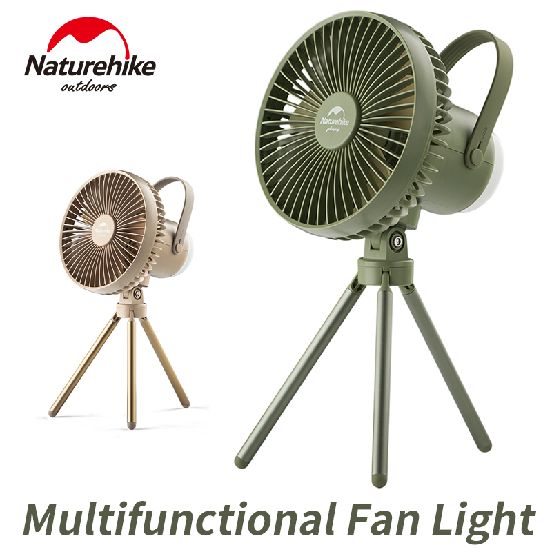 Naturehike campingventilator ultralet sommerlampetilbehør multifunktionel genopladelig stativ stående telt loftventilatorlampe
