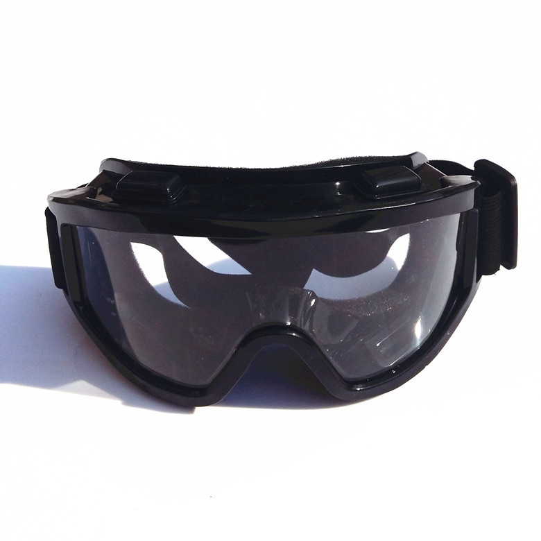 Gafas de esquí UV400 a prueba de viento y polvo, lentes para miopía integradas, gafas para esquiar: Black clear