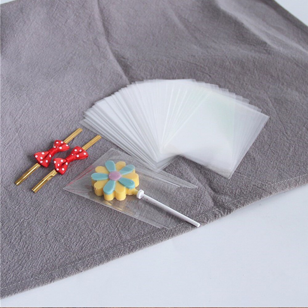 100 pcs 4 Sizes Transparent Oppo Plastic Bags for Candy Lollipop Cookie Packaging Cellophane Bag Wedding Party DIY package