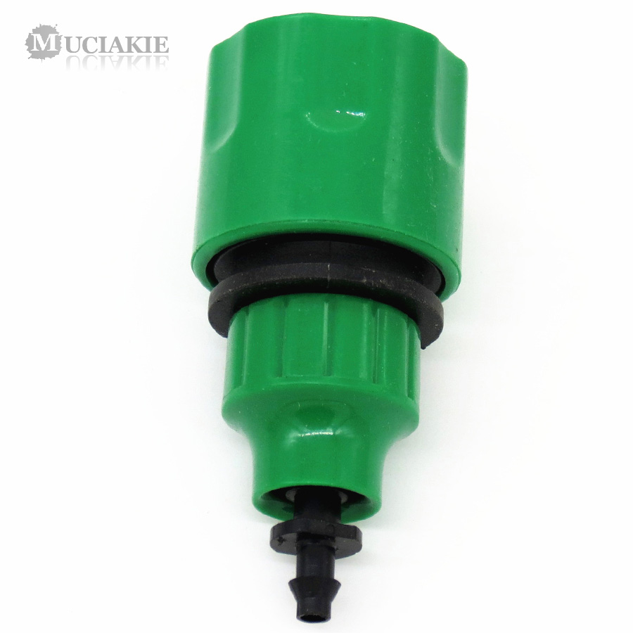 MUCIAKIE 2pz Attacco Rapido Adattatore con 1/4 (ID 4mm) o 3/8 &#39;&#39;(8mm) connettore spinato Nastro A Goccia per L&#39;irrigazione Irrigazione del Giardino