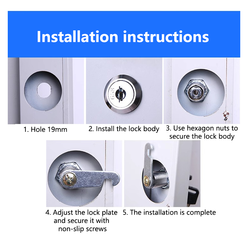 Juego de llaves rotativas de Metal, botón de bloqueo, cilindro de enclavamiento, armario, casillero de seguridad, 16mm, 20mm, 25mm, 30mm, 35mm, 5/100 juegos