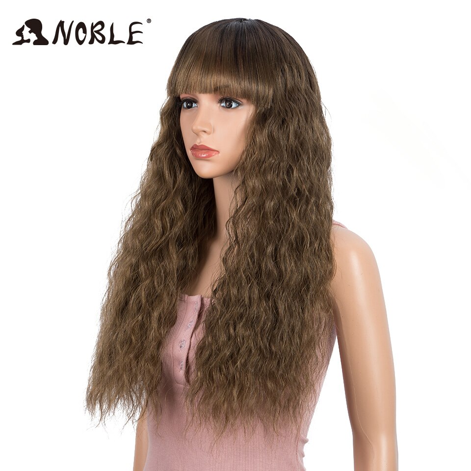 Noble Synthetische Pruik Met Pony Cosplay Pruik Lang Golvend Womens Pruik Gekleurde Pruik Ombre Blonde Pruiken Voor Vrouwen Synthetische Pruik: TTPG4-10A-12D