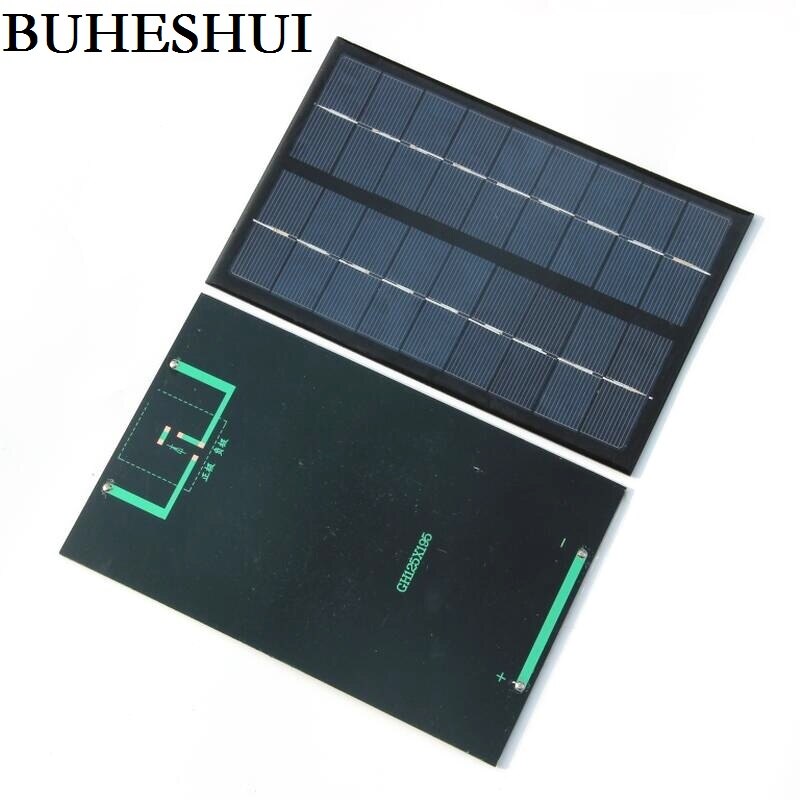 BUHESHUI 9 V 350MA 3 W Zonnepaneel Mini Zonnecel Module DIY Solar System Power 6 V Acculader 125*195*2 MM