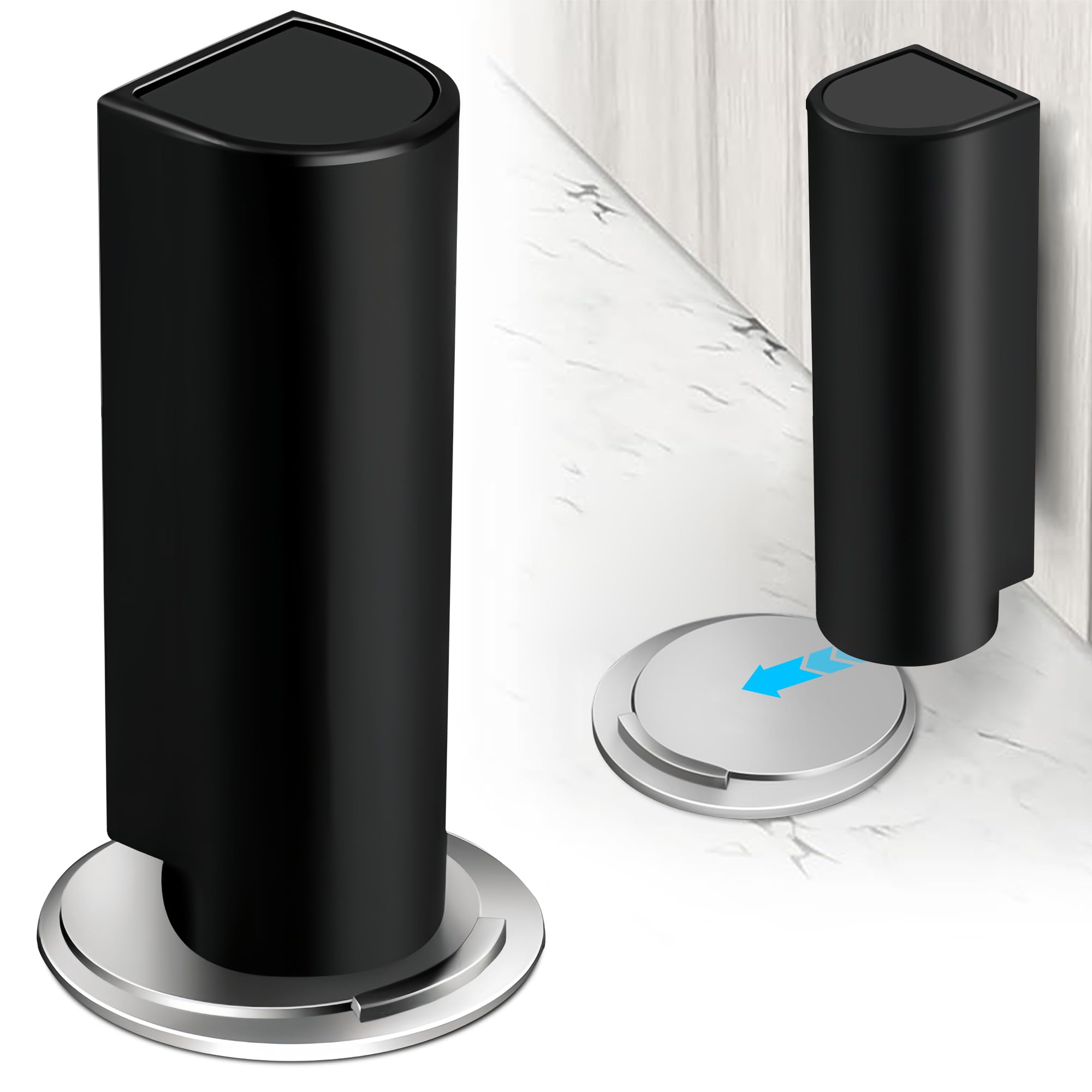 Tope de puerta súper magnético para herrajes para el hogar, oficina y muebles: protector de pared y parachoques para puerta oculta: Blanco