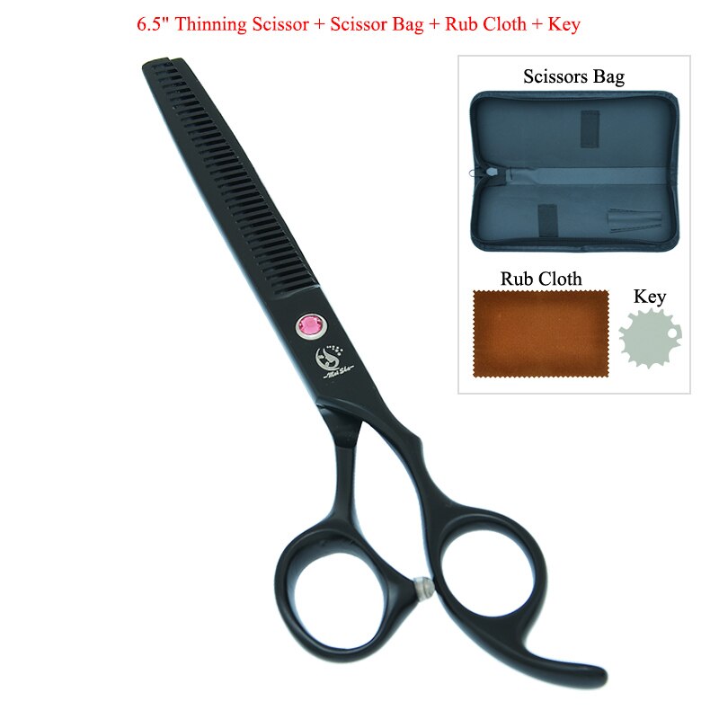 7" Japan 440C Dog Shears Pet Grooming Scissors Straight Curved Cutting Thinning Tijeras Animal Hair Trimmers B0032A: B0032A-04-65