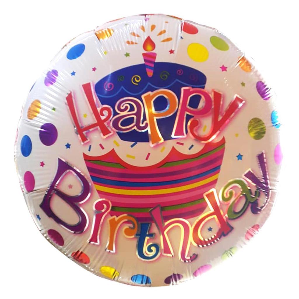 1 stuk kleurrijke happy birthday met helium vliegende ronde folieballon
