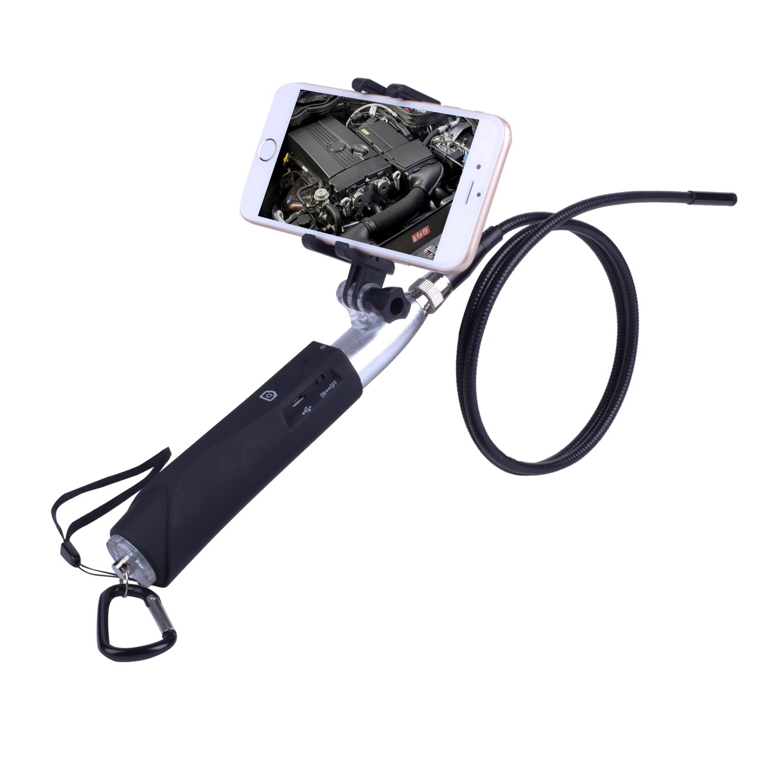Endoscoop Camera Iphone Met Handvat Wifi Professionele Lens Inspectie Camera Handheld IP67 Riool Snake Tube Camera Ios 1M Snake: Silver