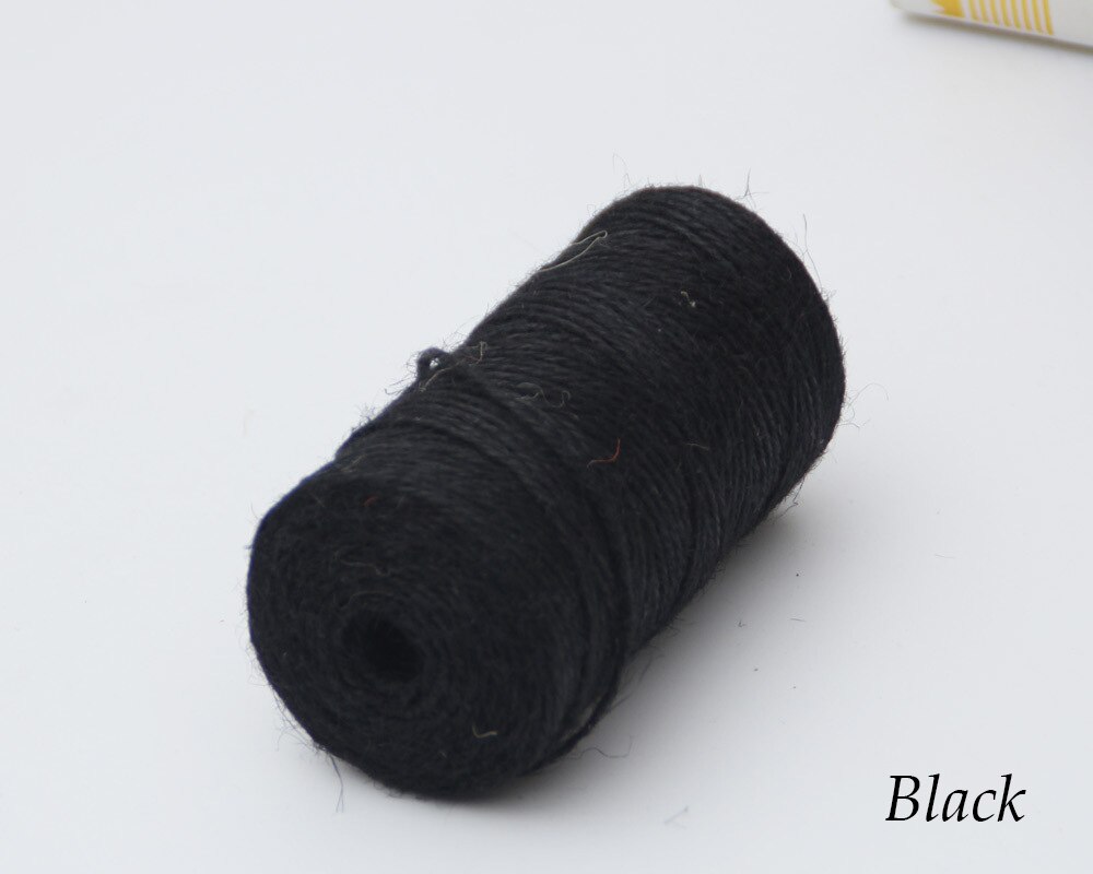 100M Natural Burlap Hessian Jute Twine Cord Hemp Rope Party Wedding Wrapping Cords Thread DIY Scrapbooking Craft Decor: black