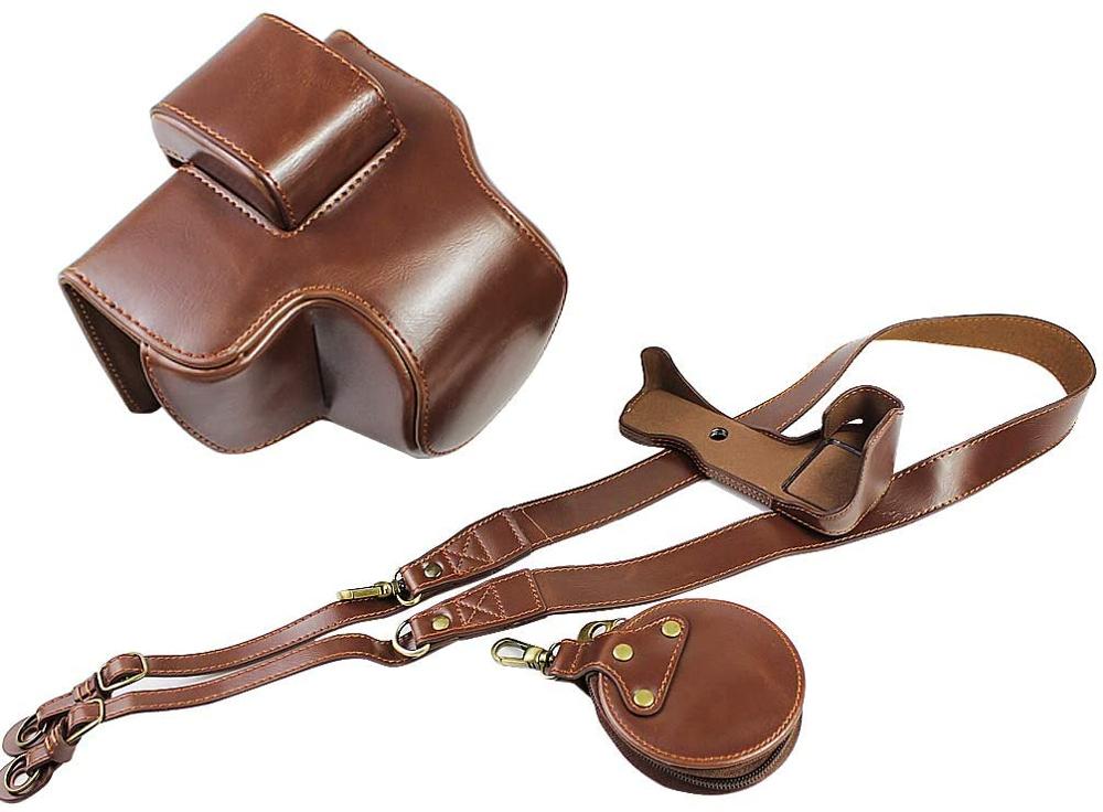Housse de étui rigide rétro en cuir pour appareil photo Nikon Z50 avec objectif Nikkor Z DX 16-50mm uniquement: coffee camera bag