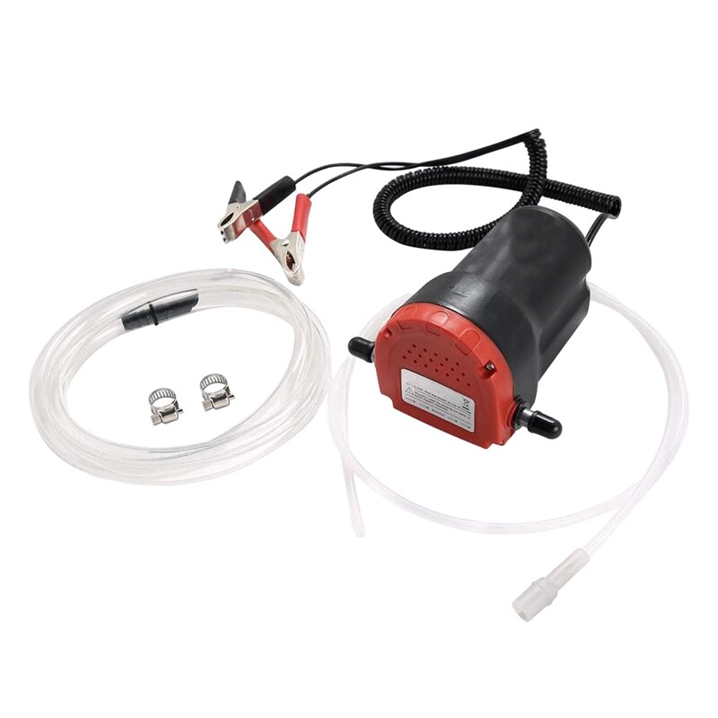 12V 60W Oil Change Pump Extractor,Oil/Crude Oil Fluid Pump Extractor Scavenge Oil Change Pump Transfer Suction Red Case