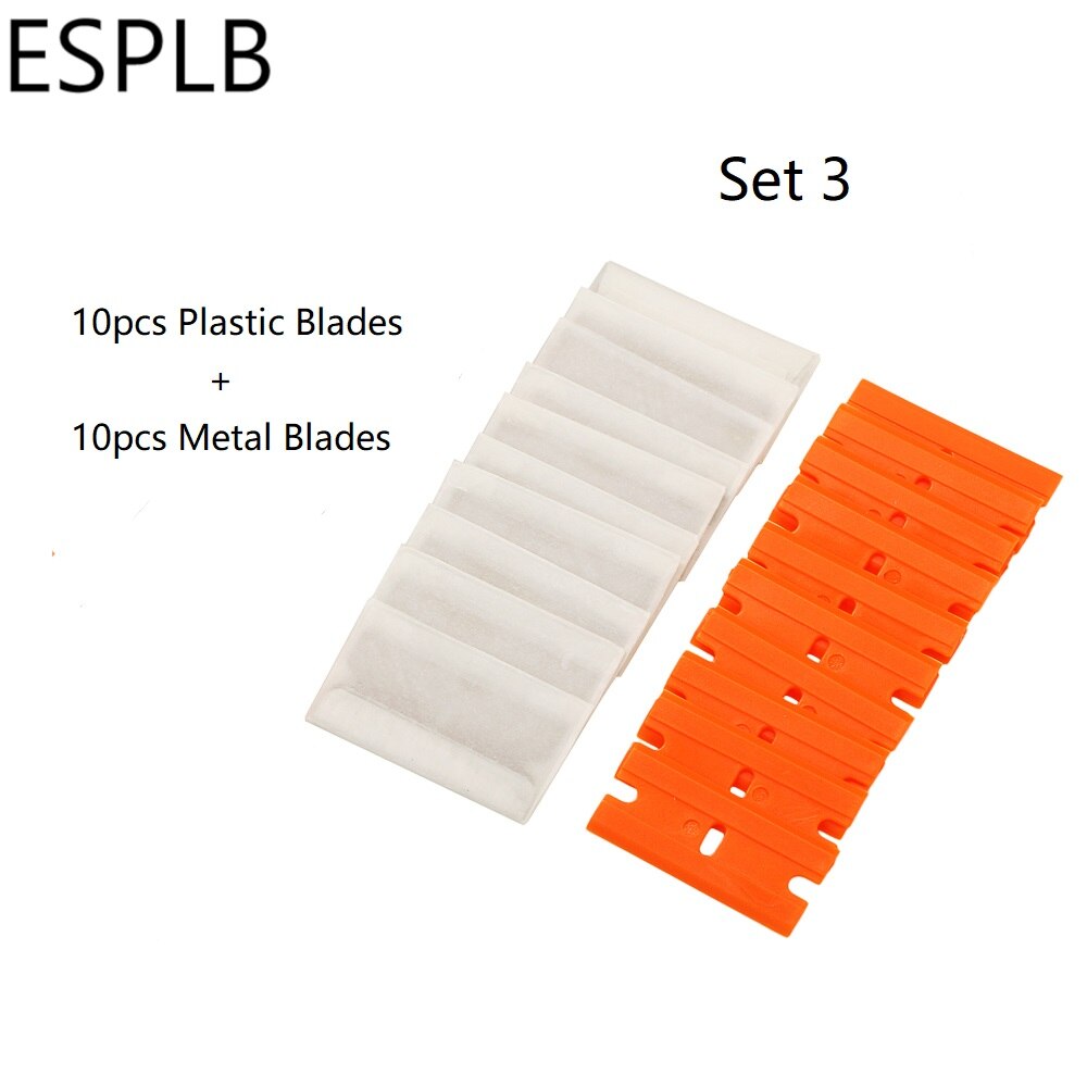 Rasierklingen aus Kunststoff/Metall, Schaber, Rakel, Kunststoffgriff zur Auswahl, UV-Kleberentferner, praktisch-Touchscreen-Aufkleber, Reiniger: Grün, lila