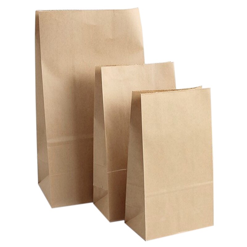 Kraft Papier Taschen 50 teile/los Stand hoch recyceln taschen Art Party Geburtstag Lebensmittel Papier Kraft Dichtung Verpackung Behandeln Tasche liefert