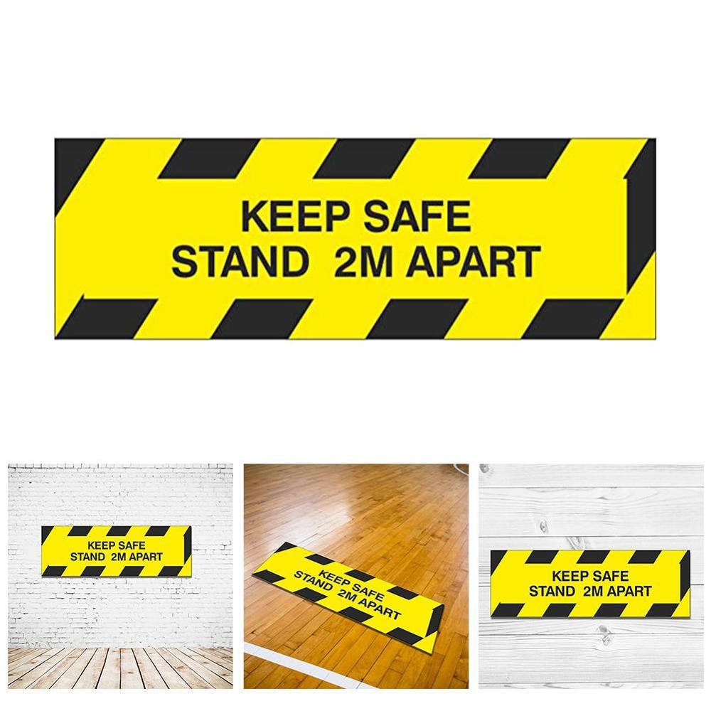 Social Distancing Safety Sign Public Area Stand Here Up Floor Crowd Banks stickers Floor Control Decals Rectangle Line Queu I2N2