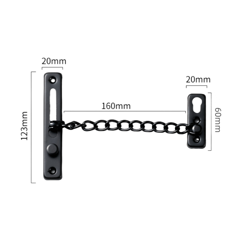 Serratura a catena per porta protezione per catena di sicurezza in acciaio inossidabile con serratura a pressione antifurto a molla chiusura per porta lucidata per impieghi gravosi con vite