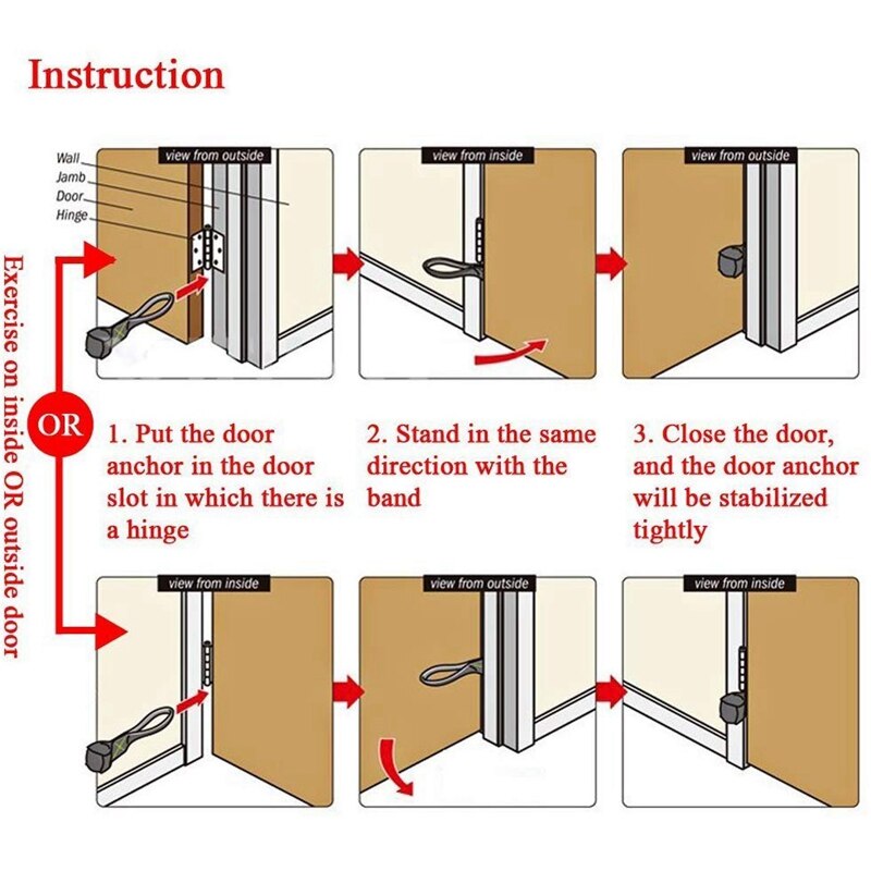 Porta de âncora resistente de fixação, porta de látex, faixas de yoga, pilates, treinamento, equipamento de exercício