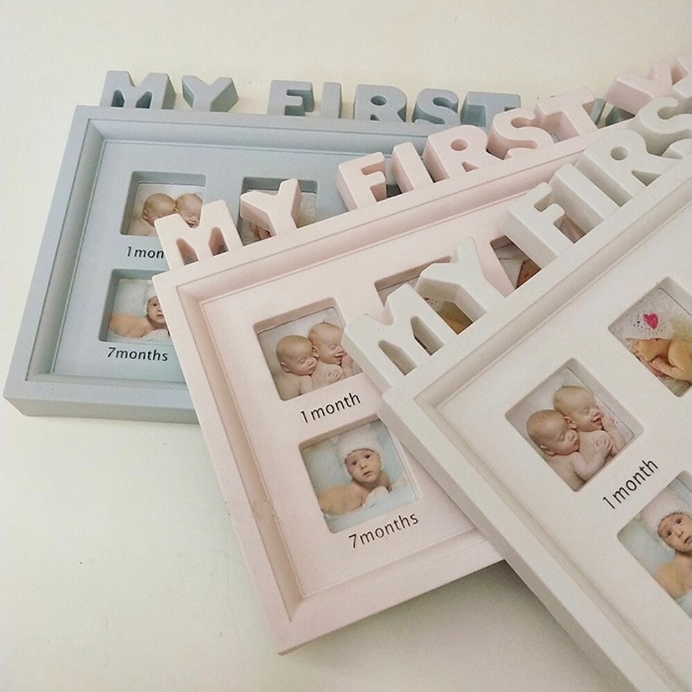 Creatieve DIY 0-12 Maand Baby MIJN EERSTE JAAR Foto 'S Souvenirs Herdenken Kids Groeiende Geheugen Display Plastic Foto frame