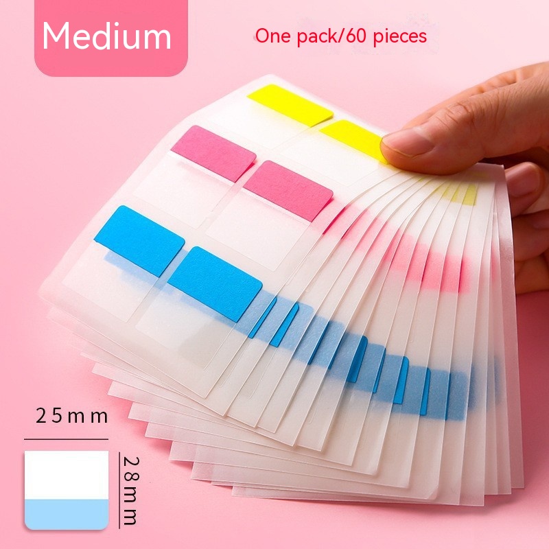 Lichte kleuren Sticky Index Sticker Tabs, 3 maten 6 kleuren beschrijfbare herbruikbare bestandsvlaglabels voor Bijbel: Sky Blue