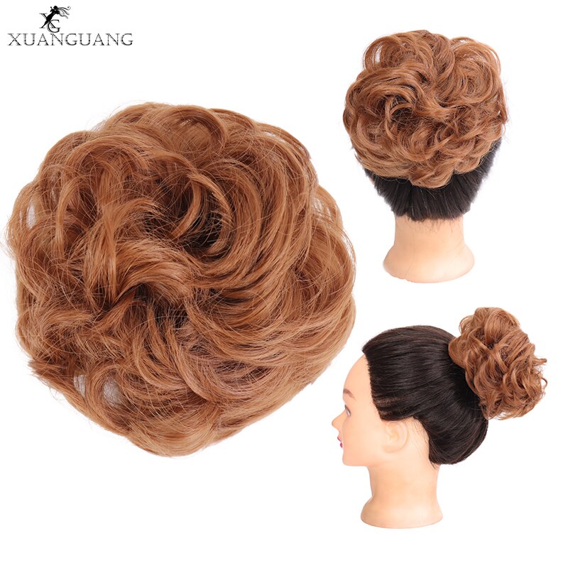 Xuanguang Rommelig Haarstukjes Voor Vrouwen Knot Elastische Chouchou Bun Opgestoken Donut Krullend Haar Touw